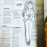Coffee Girl bookmark ITH Embroidery design
