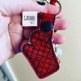 Oven Mitt Snap tab Key Fob ITH Embroidery Design file