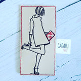 Fashion Girl bookmark ITH Embroidery design