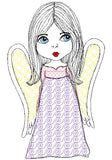Christmas Girl Angel Blue Eyes Face Machine Embroidery Design 5x7 6x8 Digital file