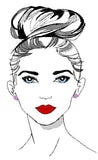 Elegant Woman with bun and red lips Machine Embroidery Design. 5x7/6x10 Digital file