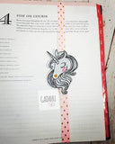 Unicorn Planner Bookmark ITH Embroidery design 4x4