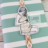 Pregnant Woman Planner Bookmark ITH Embroidery design 4x4