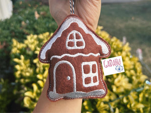 Gingerbread House Christmas Ornament Machine Embroidery Design 4X4
