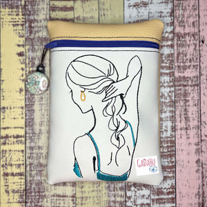 Girl zipper bag Machine Embroidery Design 5X7