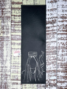 Girl with books bookmark ITH Embroidery design 5x7