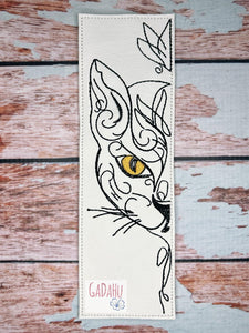Cat bookmark ITH Embroidery design 5x7