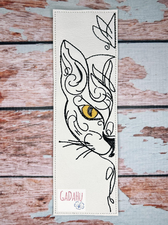 Cat bookmark ITH Embroidery design 5x7