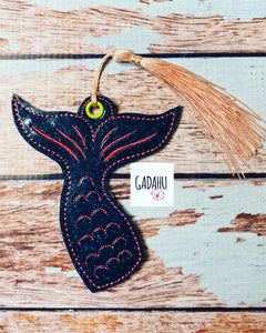 Mermaid Tail bookmark ITH Embroidery design 4x4