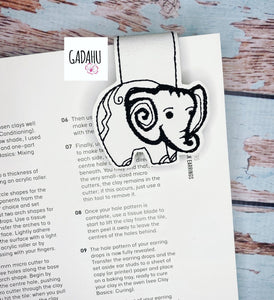 Elephant magnetic bookmark ITH Embroidery design