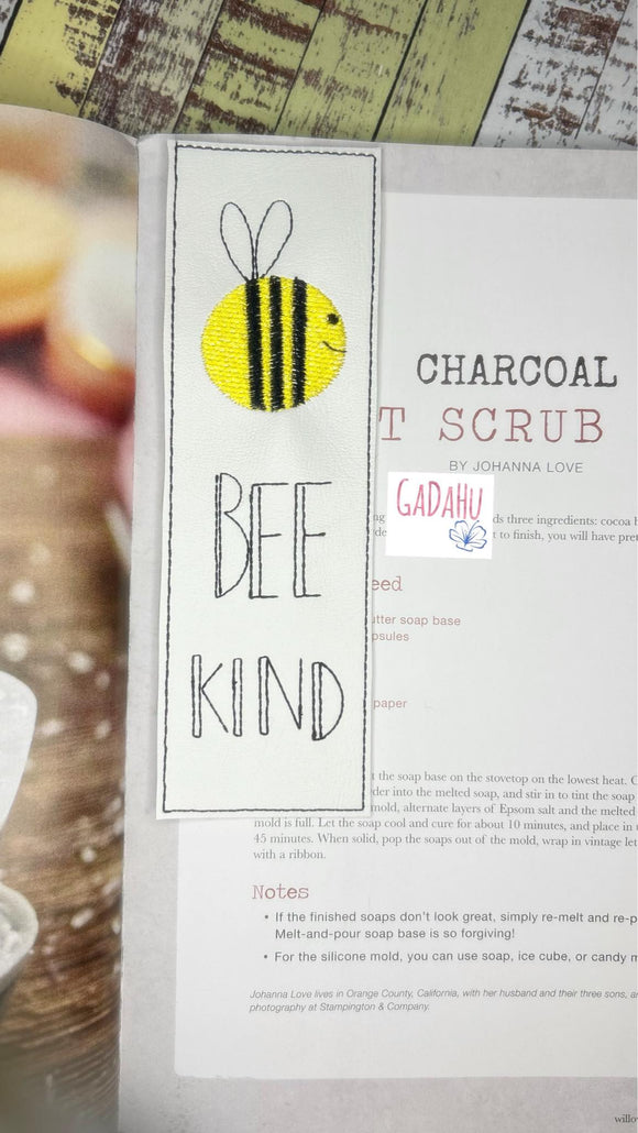 Bee kind bookmark ITH Embroidery design 5x7
