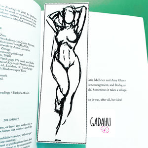 Nude Woman bookmark ITH Embroidery design 5x7