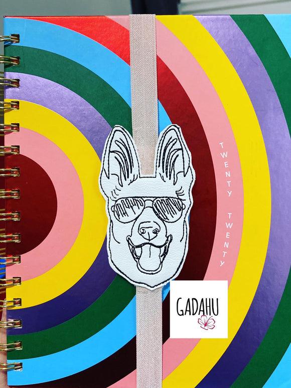 German Shepherd Planner Bookmark ITH Embroidery design 4x4