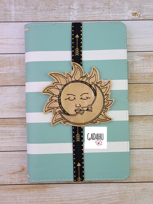 Sun Moon Planner Bookmark ITH Embroidery design 4x4