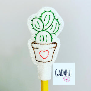 Cactus Pencil Topper ITH Embroidery design