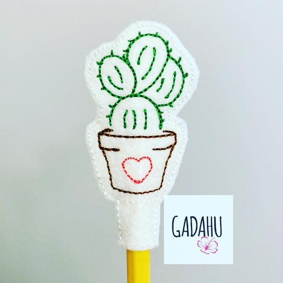 Cactus Pencil Topper ITH Embroidery design