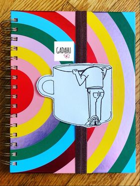 Hubby Loves Coffee Planner Bookmark ITH Embroidery design 4x4