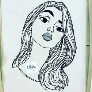 Girl Machine Embroidery Design 4x4 5x7 6x10 Instant Digital Embroidery Design