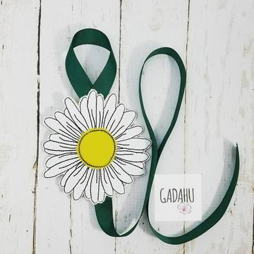 Daisy Flower Bow Holder ITH Embroidery design