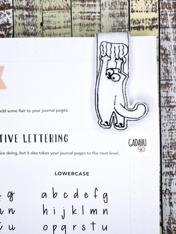 Mad Kitty magnetic bookmark ITH Embroidery design