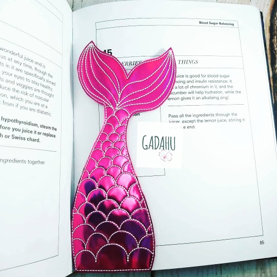Mermaid Tail bookmark ITH Embroidery design