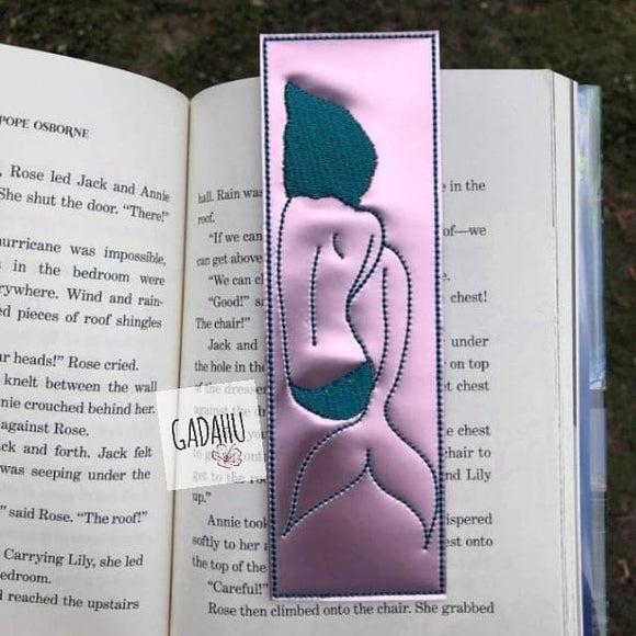 Mermaid bookmark ITH Embroidery design 4x4/ 5X7