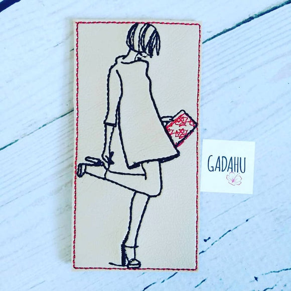Fashion Girl bookmark ITH Embroidery design