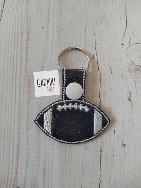 Football Snap tab Key Fob ITH Embroidery Design file
