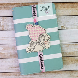 Winter Girl Planner Bookmark ITH Embroidery design 4x4