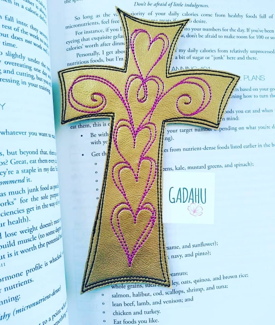Cross bookmark ITH Embroidery design