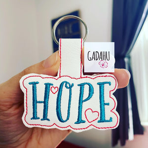 Hope Snap tab Key Fob ITH Embroidery Design file