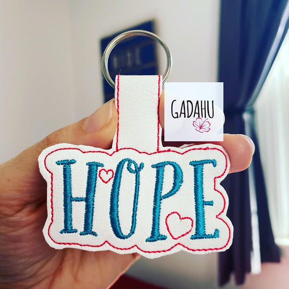 Hope Snap tab Key Fob ITH Embroidery Design file