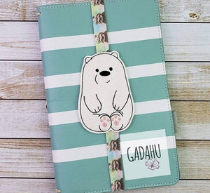 Bear Planner Bookmark ITH Embroidery design 4x4