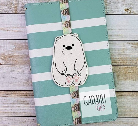 Bear Planner Bookmark ITH Embroidery design 4x4