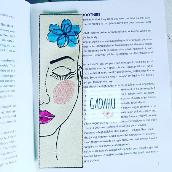 Half Face bookmark ITH Embroidery design