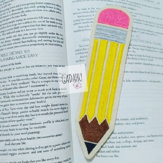 Pencil bookmark ITH Embroidery design