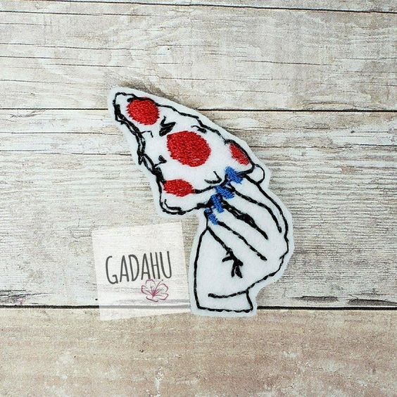 Pizza Girl feltie ITH Embroidery design file