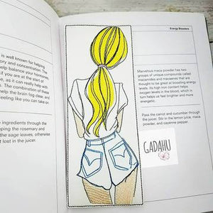 Girl bookmark ITH Embroidery design