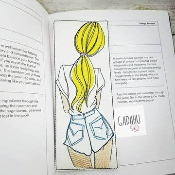 Girl bookmark ITH Embroidery design