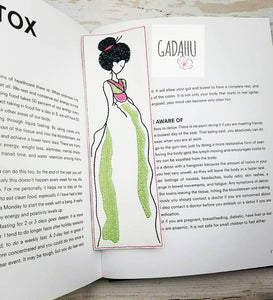 Geisha bookmark ITH Embroidery design