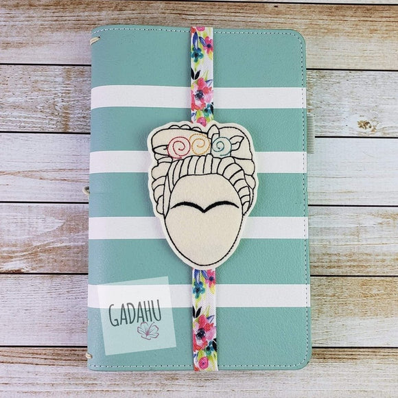 Frida Planner Bookmark ITH Embroidery design 4x4