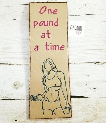 One pound at a time bookmark ITH Embroidery design