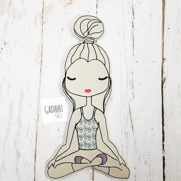 Yoga Girl bookmark ITH Embroidery design 4x4 / 5x7