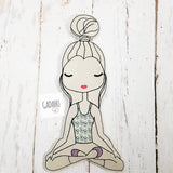 Yoga Girl bookmark ITH Embroidery design 4x4 / 5x7