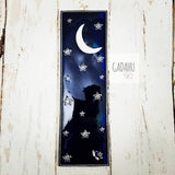 Moon Stars bookmark ITH Embroidery design 5x7