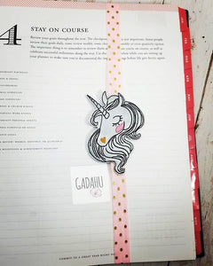 Unicorn Planner Bookmark ITH Embroidery design 4x4
