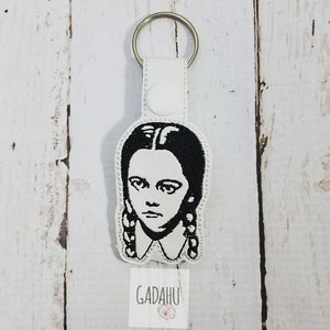 Wednesday Key Snap Tab Machine Embroidery Design