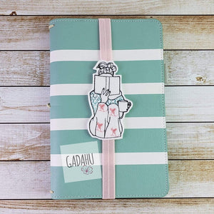 Girl reading Planner Bookmark ITH Embroidery design 4x4