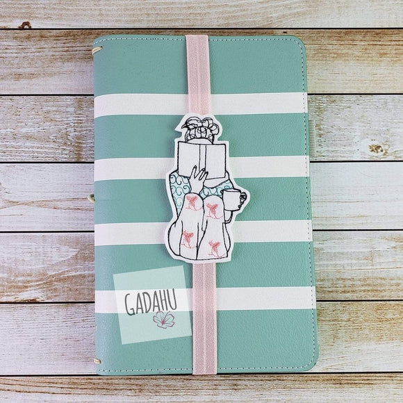 Girl reading Planner Bookmark ITH Embroidery design 4x4