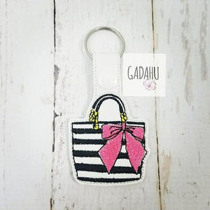 Handbag Snap tab Key Fob ITH Embroidery Design file